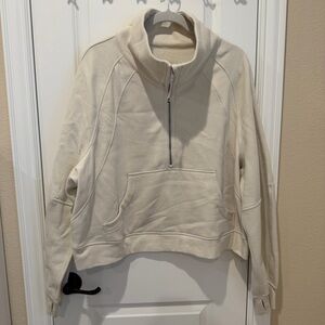 Lululemon Oversized Scuba Half Zip Funnel Neck Bone